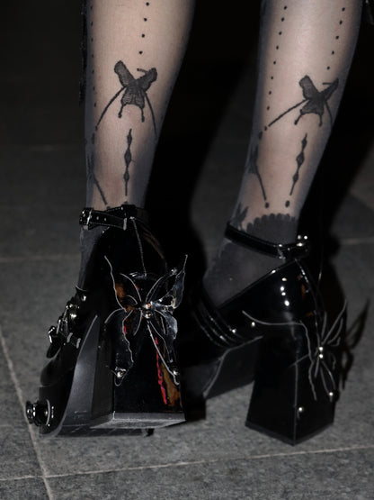 Rivet Bow High Heels